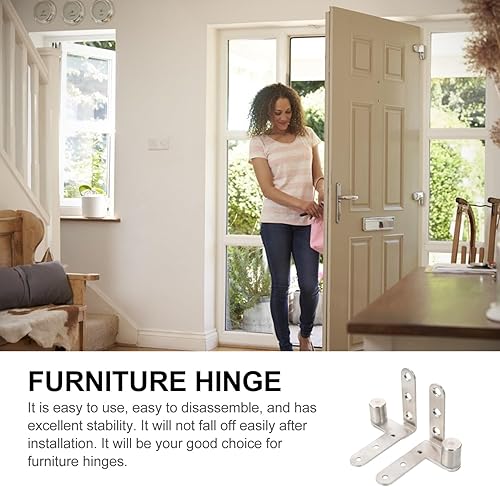 Miniatura 5 de TEHAUX Stainless Steel Hidden Door Hinges 2Pcs Offset Pivot Hinge for Cabinet Doors and Windows Smooth Operation Durable Rust-Resistant Hardware