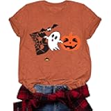 Halloween Boo Shirts for Women Funny Halloween Shirts Fall Thanksgiving Gift Tshirts Tops