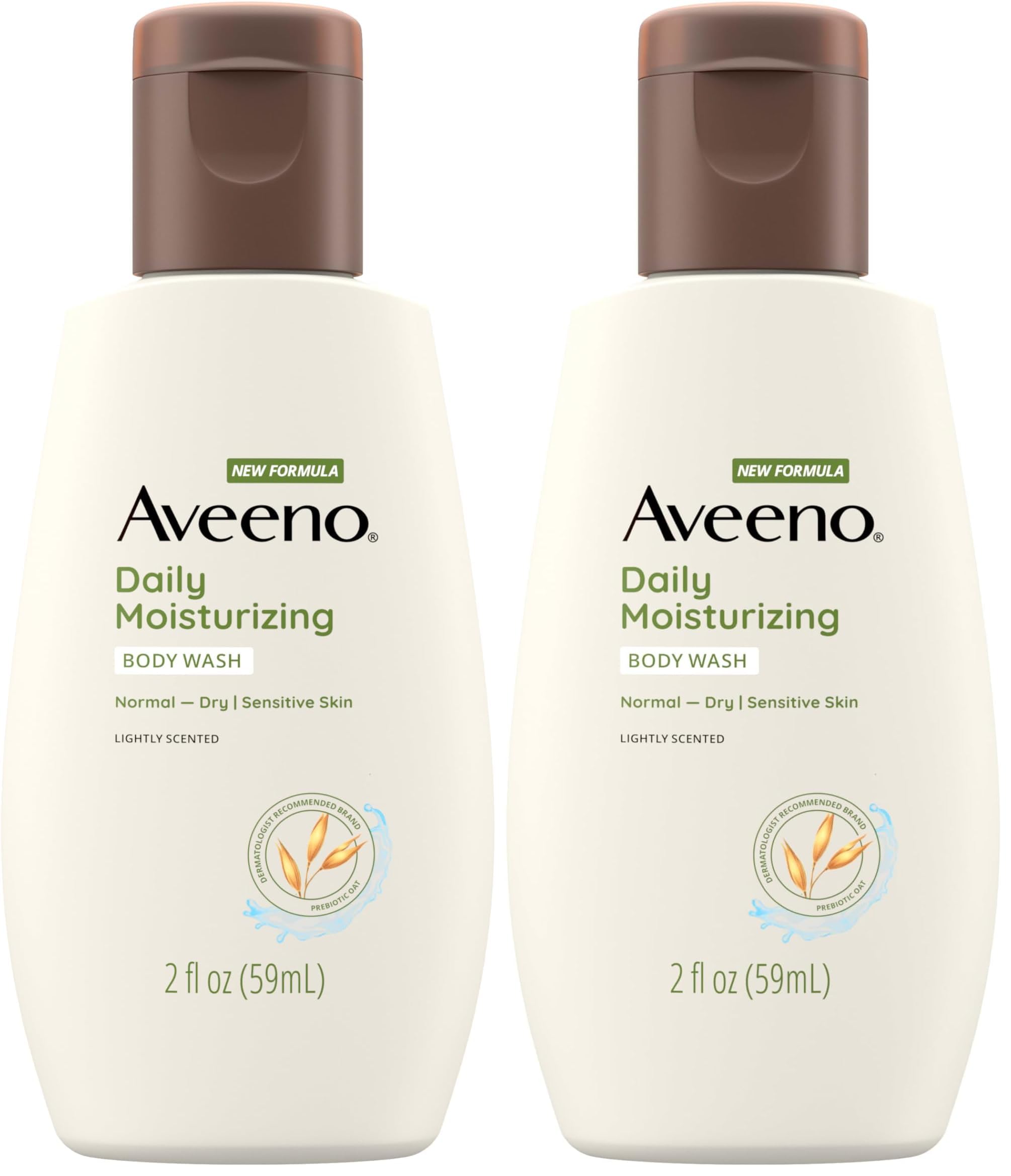 AveenoDaily Moisturizing Body Wash, 2 Ounce (Pack of 2)