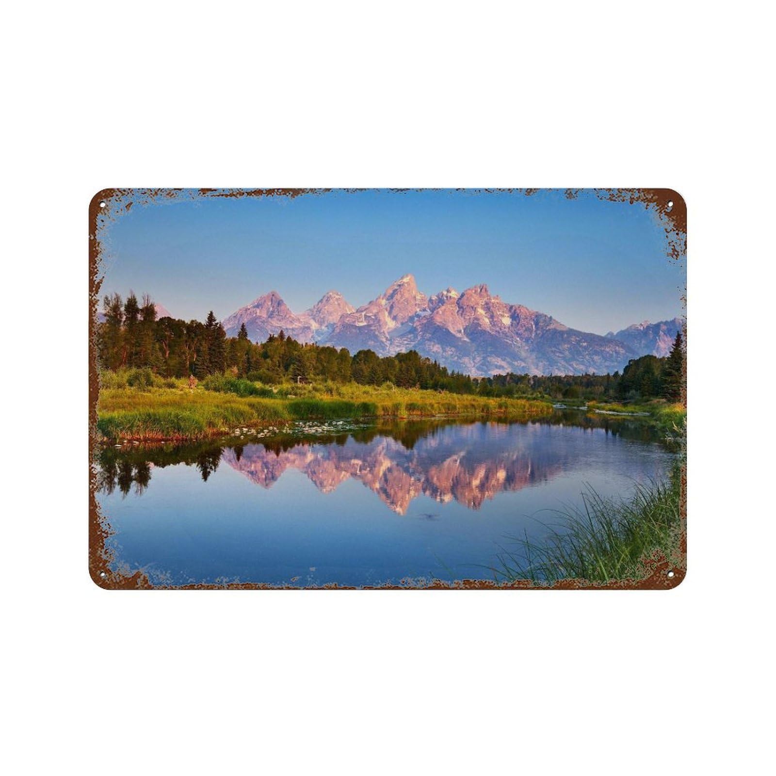 xiaoxiaoshen Real Photo Jackson Hole Decor Wyoming Wall Decor Art Metal Tin Poster Modern Home Decor Art Home Bar Shop Decorations Vintage Sign 20x30cm