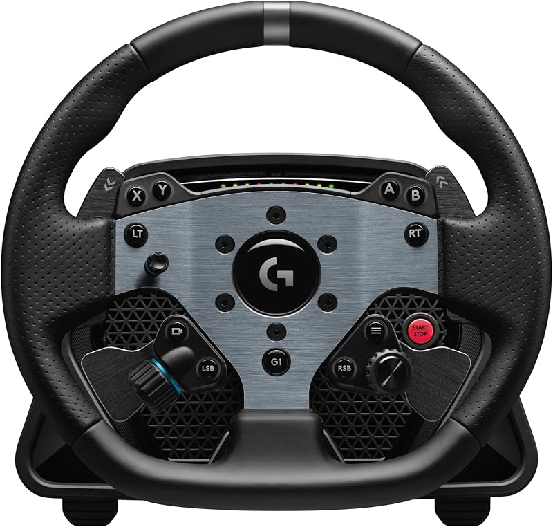 Logitech G PRO Racing Wheel para PC, Direct Drive 11 Nm Force, TRUEFORCE Force Feedback, levas de cambio magnéticas, doble embrague, pantalla OLED, liberación rápida, disposición de botones PRO