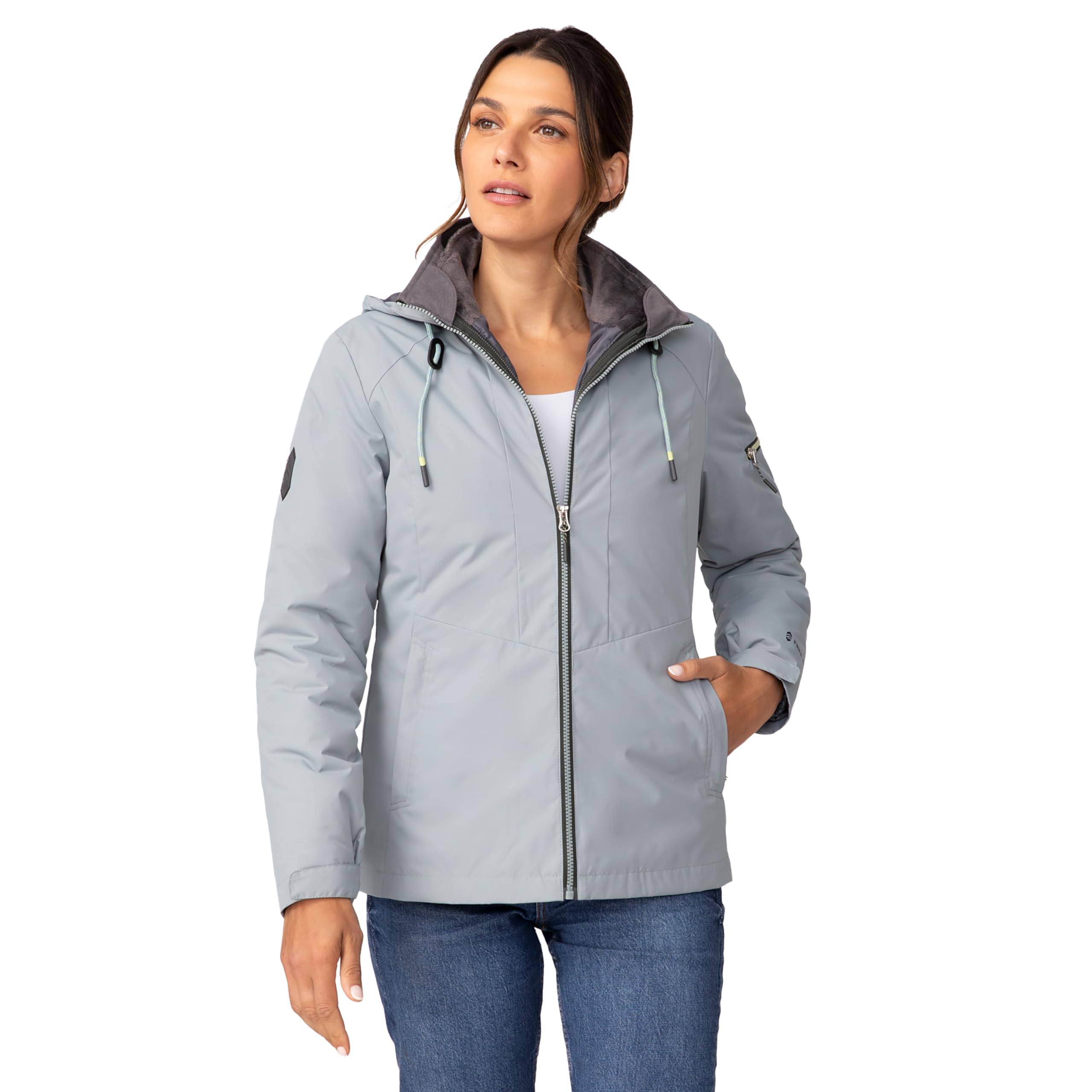 Free Country Women's 3 in 1 Ski Winter Jacket Water & Wind Resistant Warm Insulated Lined Hooded Coat for Hiking Ski-BOB