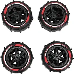 RiToEasysports 4 Pces Pneus Rc, Plástico 12mm Encanta a Substituição Dos Pneus da pá da Roda para 144001 144010 144011 144016 1/14 1/16 Carros Rc