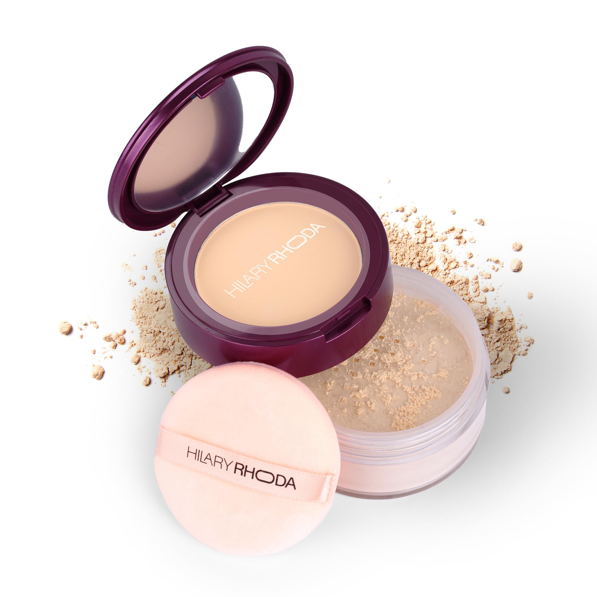 Hilary Rhoda The Setting Duo Compact & Loose Powder | 2-in-1 Compact & Loose Powder | | Matte Finish | Blends Effortlessly | Oil Control Compact | 32g (Natural | Shade 02)-image-27