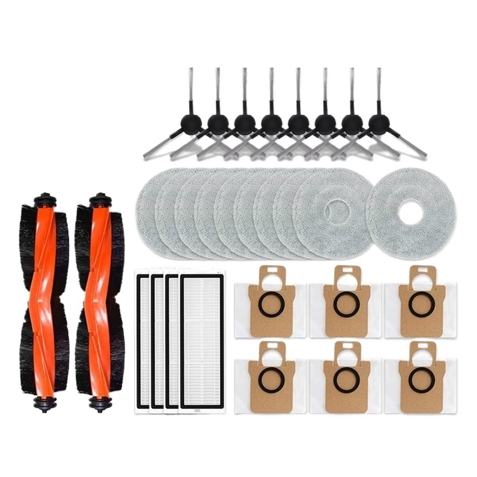 Compatible For Xiaomi? Robot Vacuum X20 Pro / D102GL Parts Accessories Main Brush Side Brush Hepa Filter Mop Cloth Dust Bag Replacement(B)