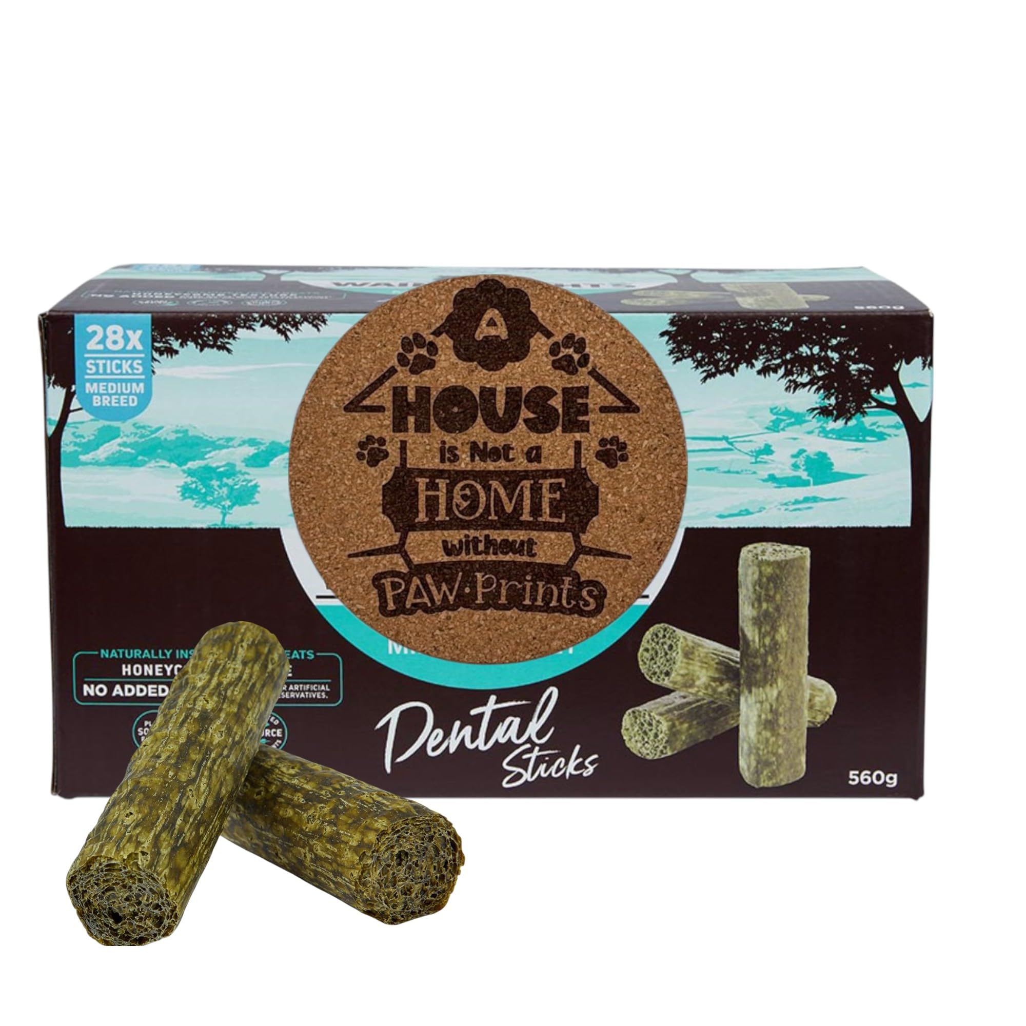 AETN Creations Medium Breed Dental Stick 28 Pack, Natural Oral Care for Dogs, No Added Artificial Flavours or Colours