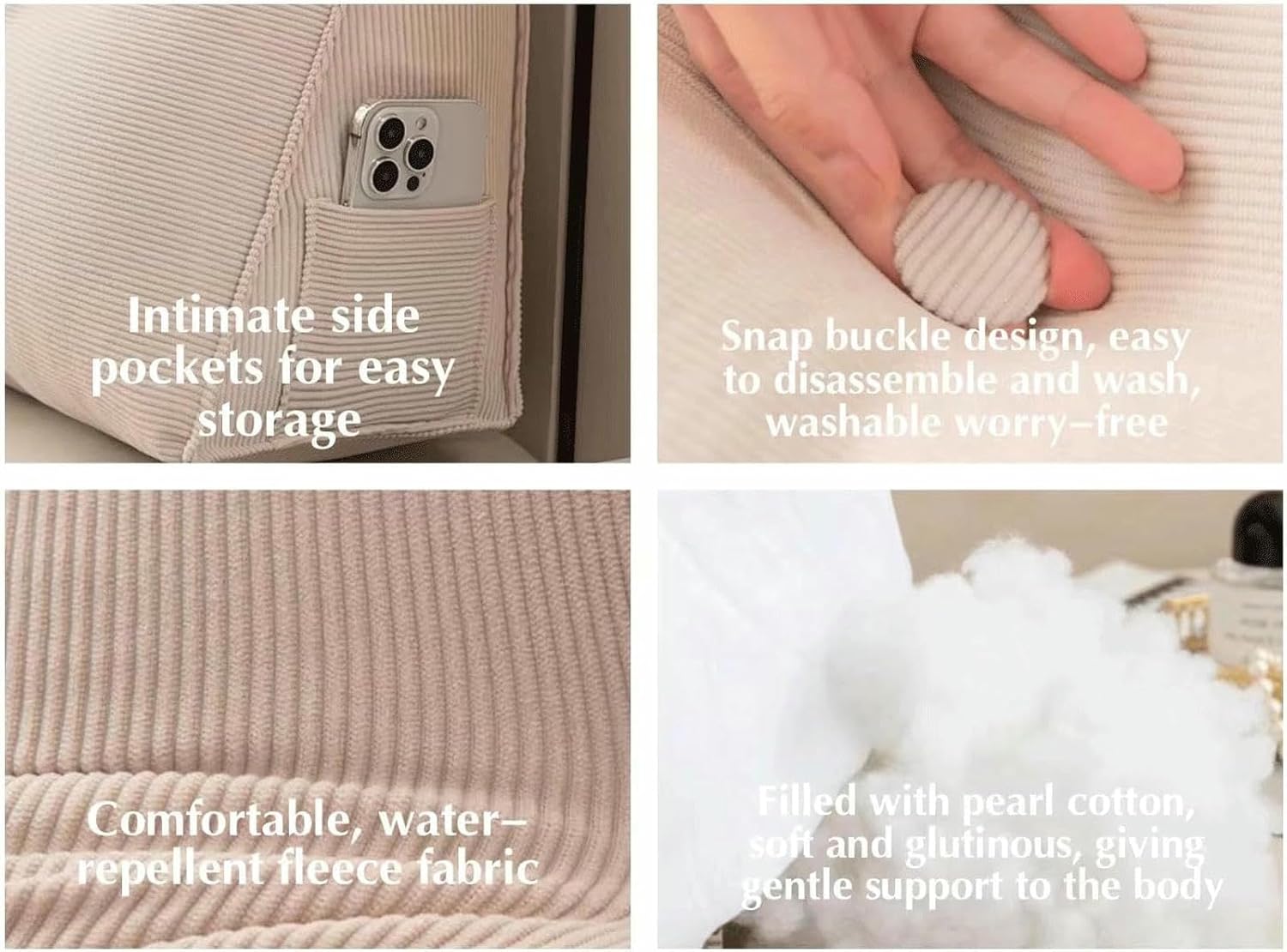 Triangular Headboard Cushions - Upholstered Double Backrests, Detachable & Washable Lumbar Pillows for Sofas & Beds - Comfort &Style for Home Decor