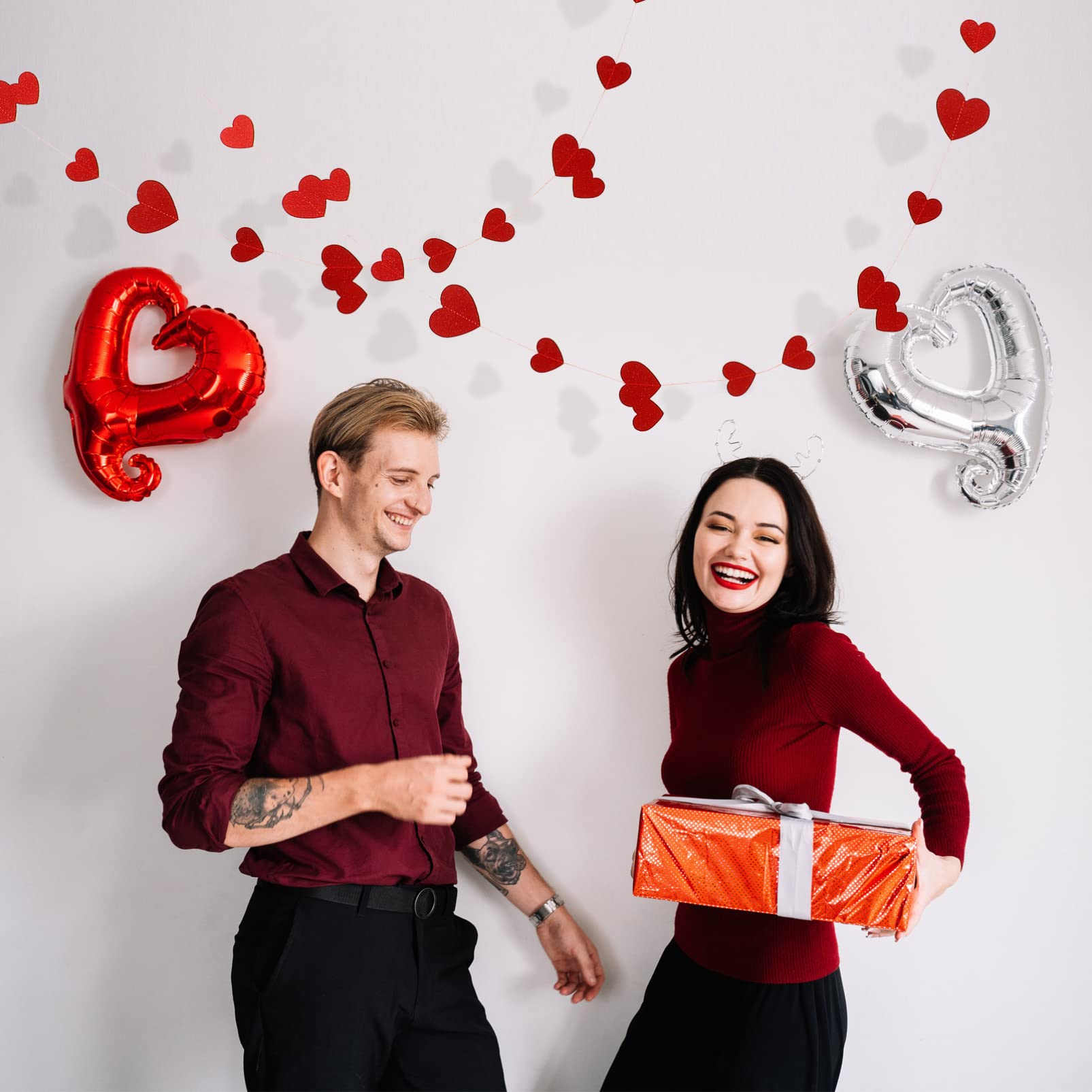 Abaodam Hängende Herzgirlande Aus Glitzer Für Valentinstag Teiliges Dekoration Für Hochzeiten Partys Und Zuhause Kreative Raumgestaltung Für Jeden Anlass