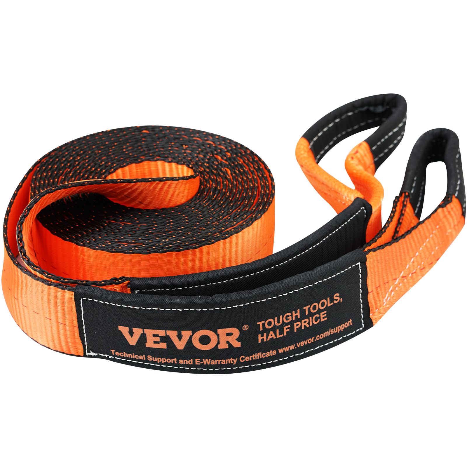 VEVOR Kit di recupero fuoristrada, 3" x 30', cinghie di traino 30.000 libbre, 44.092 libbre, ricevitore grillo, puleggia con blocco di strappo, guanti, borsa di stoccaggio per camion Jeep ATV