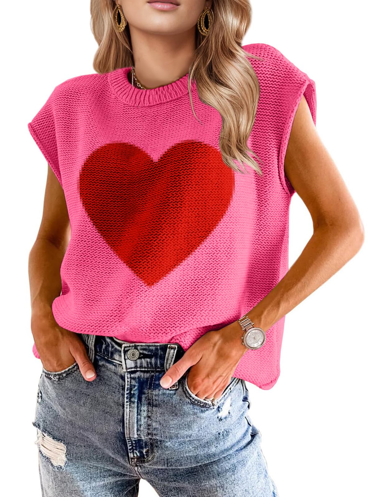 Womens Spring Fashion 2026 Tops Sweater Summer Trendy Western Vacation Casual Business Cap Sleeve Vest Cute Outfits