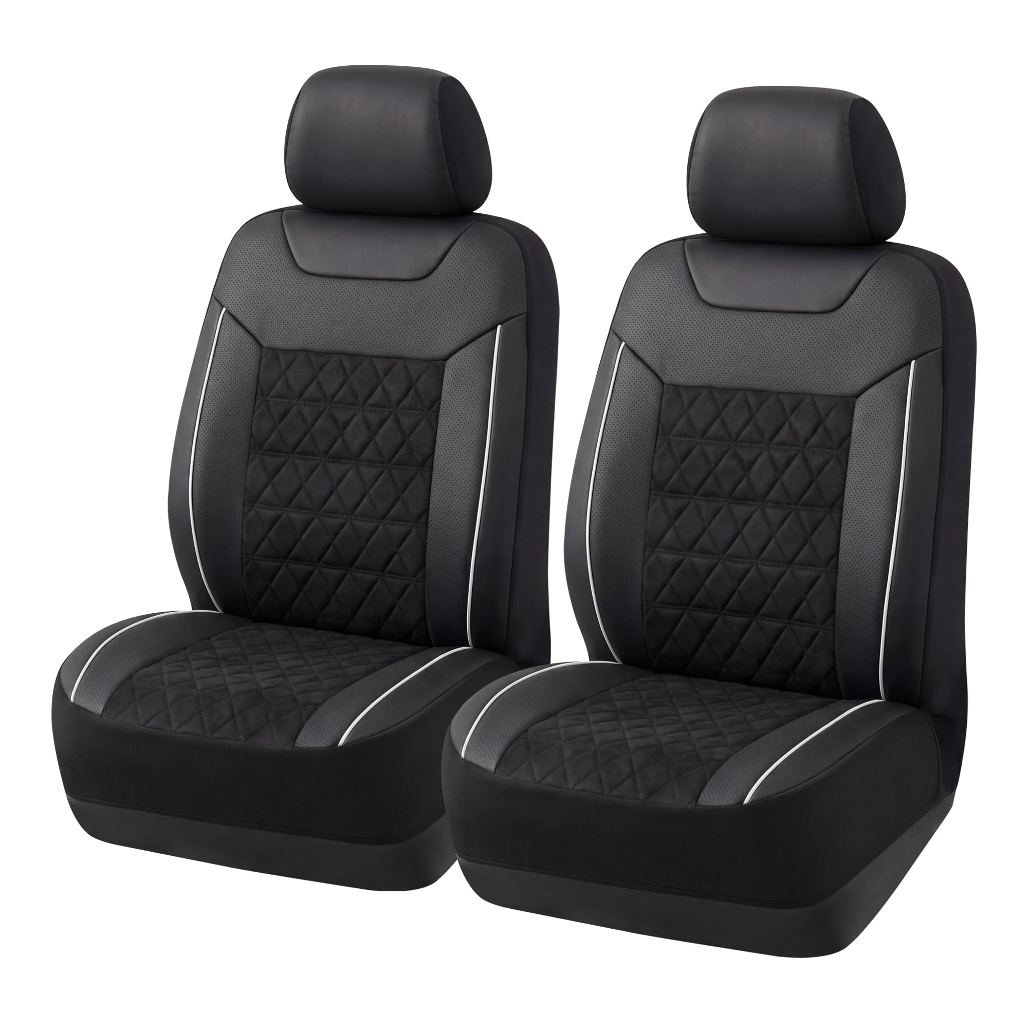 TOYOUN Coprisedili Auto Universale Qualità Superiore Poliestere e PU Nero