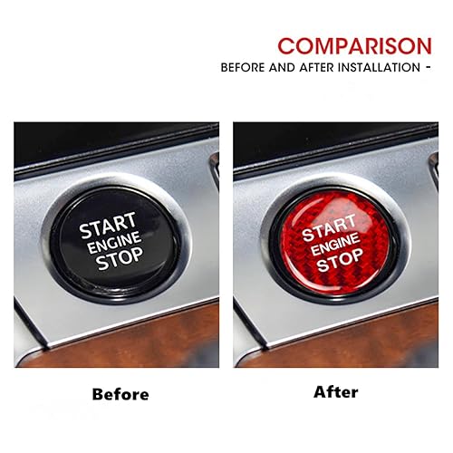 Miniatura 4 de Cubierta del botón de arranque y parada del motor para Audi A6 A6L A7 S6 2019-2023, accesorios de automóvil para Audi, fibra de carbono real, color