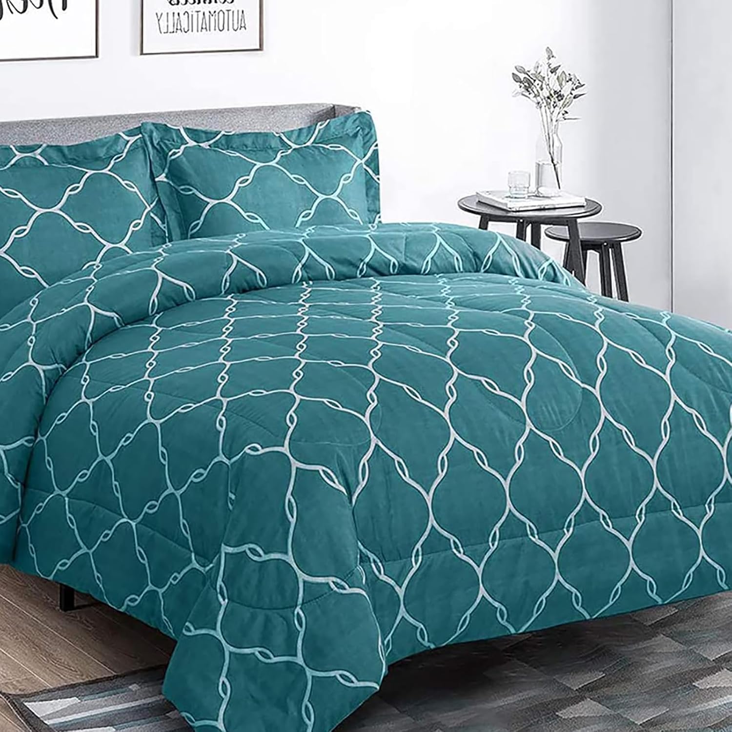 Shatex Queen Comforter 3 Pieces All Season Bedding Comforter Sets