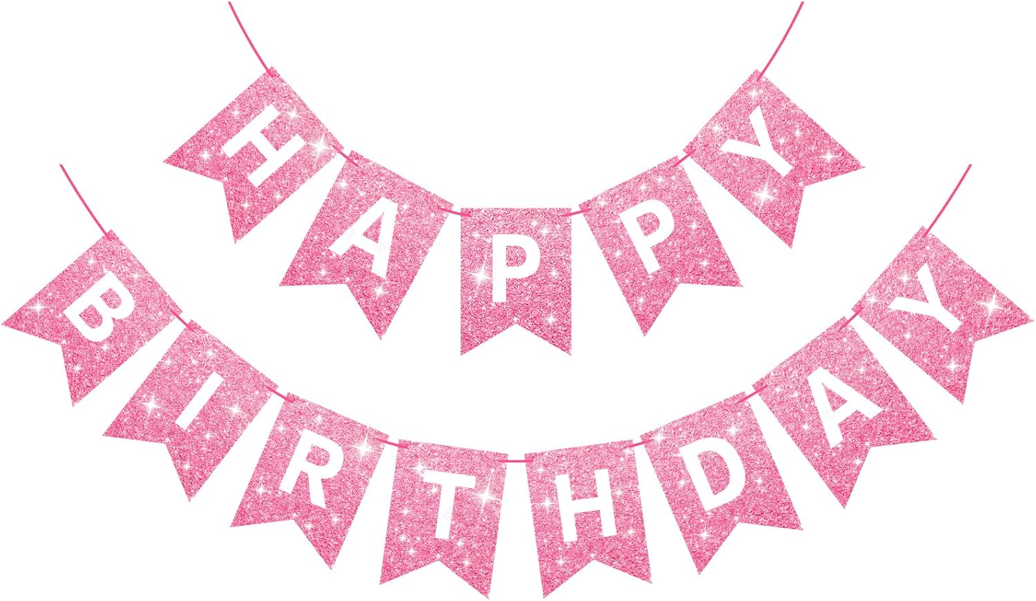 Aazon.co: Glitter Happy Birthday Banner Sign, Birthday Garland Wall