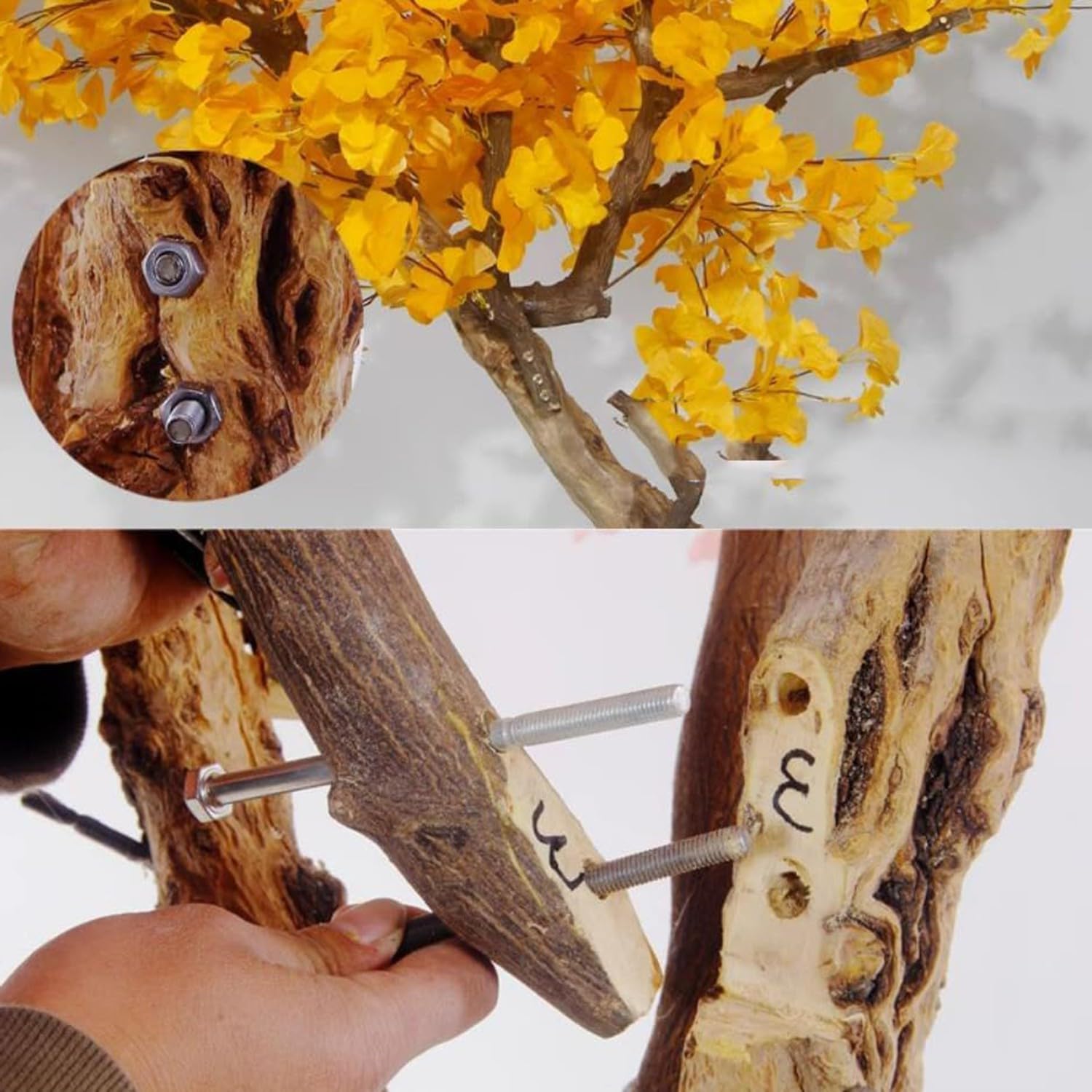Albero di ginkgo artificiale, albero dei desideri finto per decorazione domestica, grandi piante per regali di inaugurazione della casa