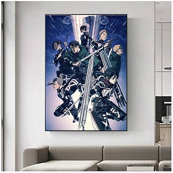 Amazon｜進撃の巨人 ポスター壁画リビングルームの装飾壁の写真