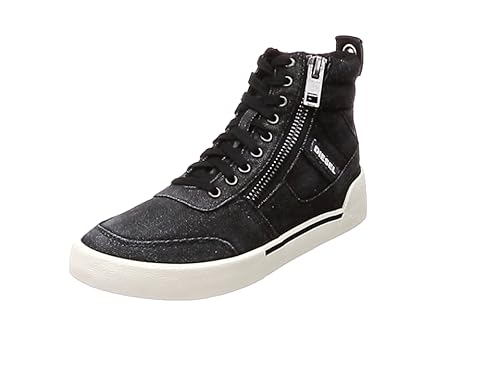 Amazon ディーゼル Diesel メンズ ジップディテール ウォッシュデニム ハイカットスニーカー Y019p3412 Diesel ディーゼル スニーカー