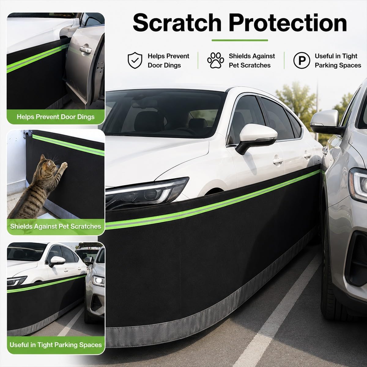Anti Rodent Car Skirt Guard z odblaskowym paskiem Chroni dolną część ciała przed myszami szczury Pet Scratches Dog Urine Łatwa instalacja Bariera parkingowa dla sedana SUV Hatchback 10m do 16m Perimet