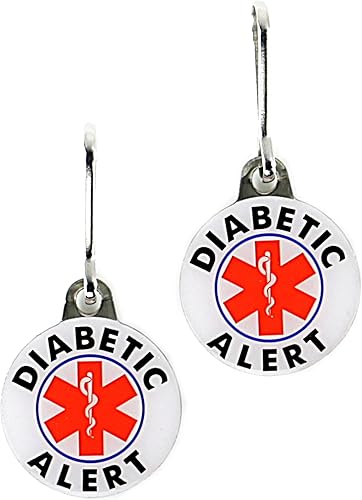 Etiquetas de alerta para diabéticos. Doble cara. Totalmente metálico. (juego de 2 piezas)