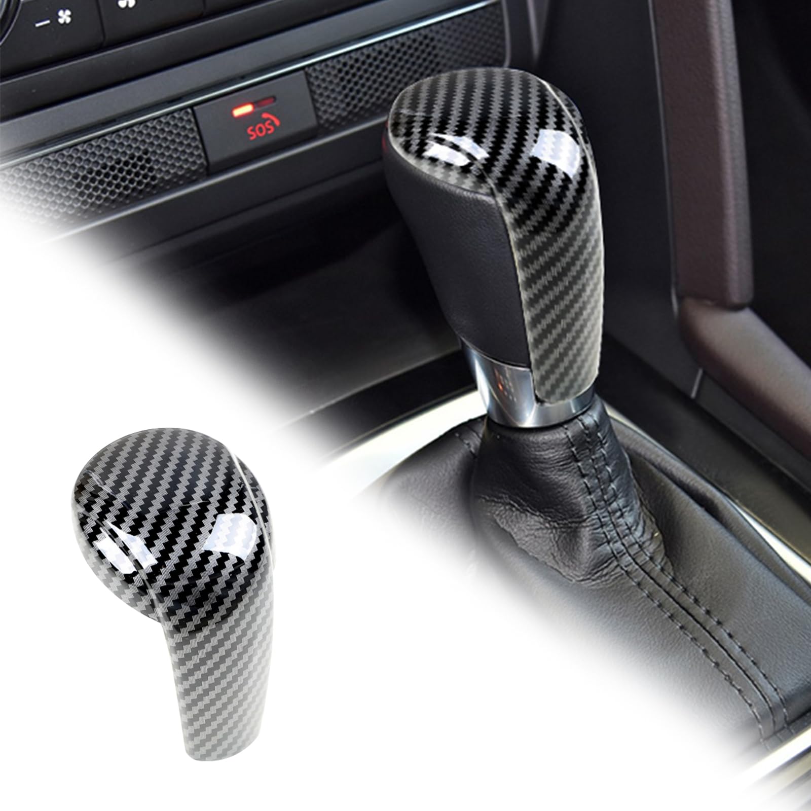 GIPFIRE for Mazda CX-3 CX-5 CX-9 Mazda CX-2 3 6 ABS Carbon Fiber Print Gear Shift Knob Cover Trim (Classic)