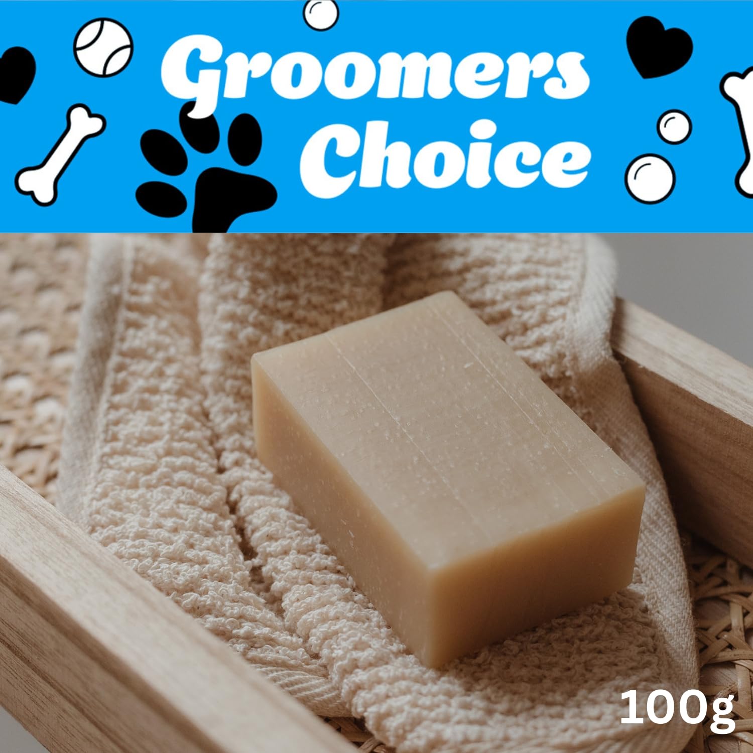 Groomers Choice Neem & Shea Butter Dog Shampoo Bar with Vitamin E, 100g, Moisturising for Itchy Sensitive Skin Soothing, Vet Approved - Image 3