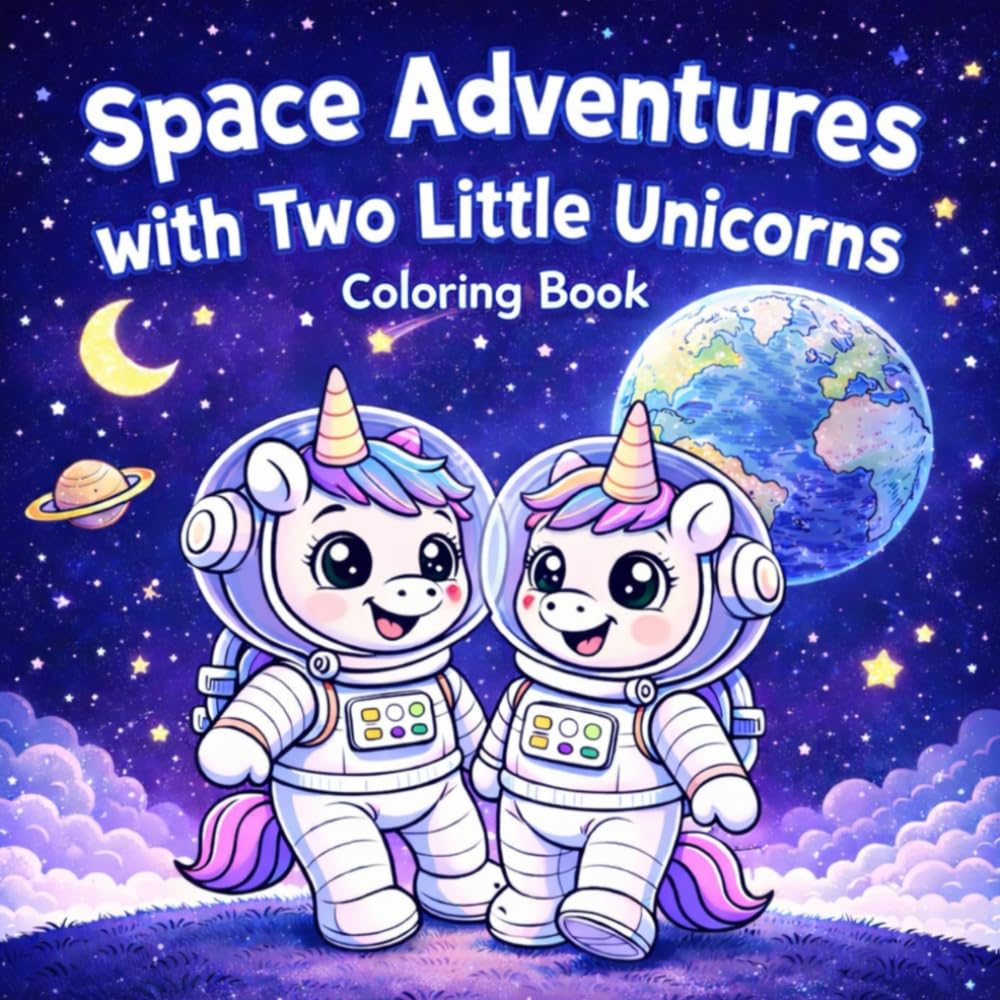 Space Adventures with Two Little Unicorns: A Galactic Coloring Book (Two Little Unicorns Adventures)