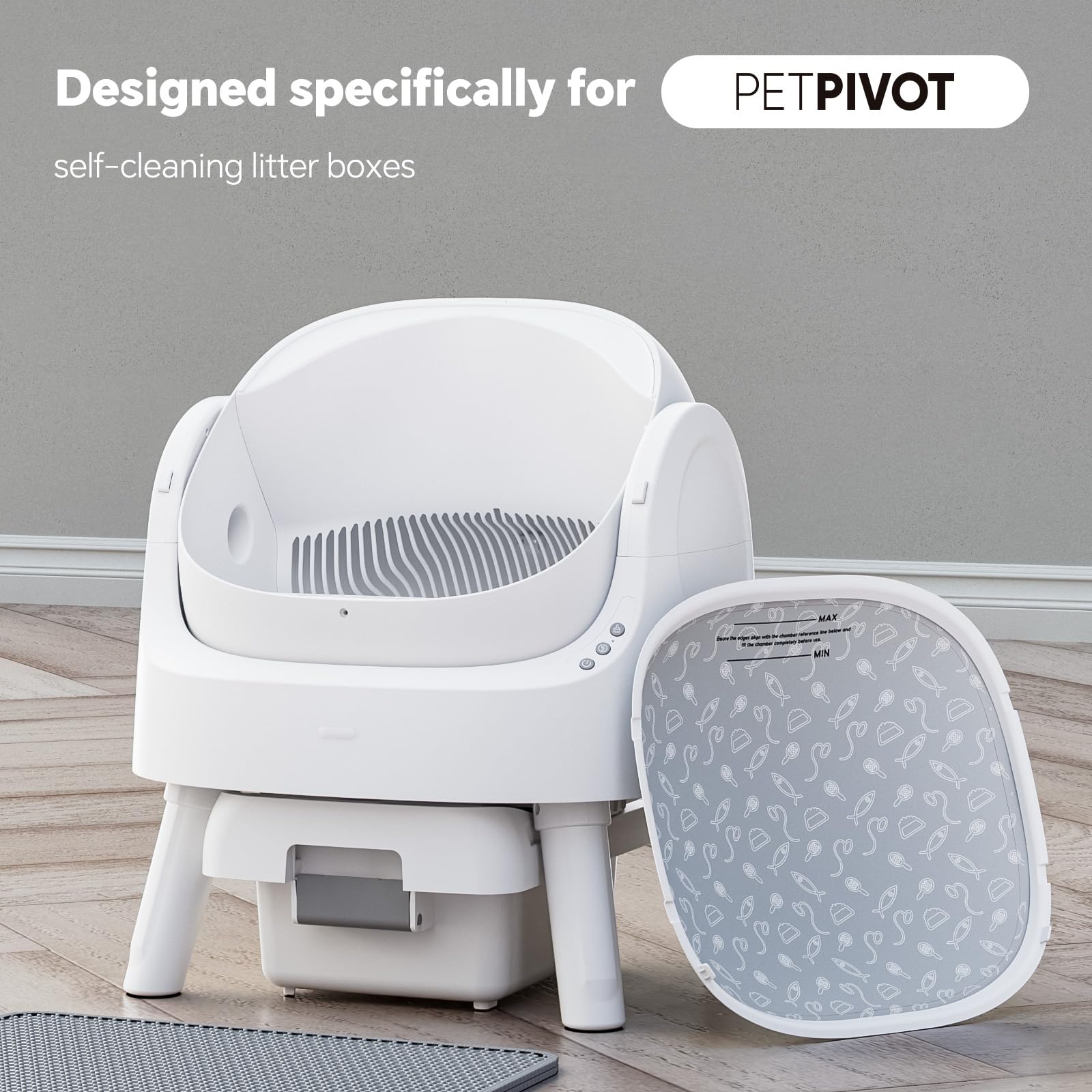 PETPIVOT Self-cleaning Litter Box bed(2-Pack), Waterproof, Scratch-Resistant, Reusable Liner for Self-cleaning Litter Box - Image 2