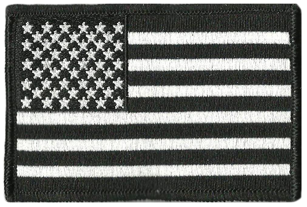Tactical USA Flag Patch - Black & White