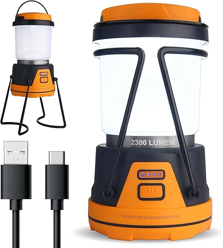 Miniatura 10 de Linterna LED recargable para campamento, cortes de energía, huracanes, emergencias, senderismo, exteriores, luz de supervivencia eléctrica brillante