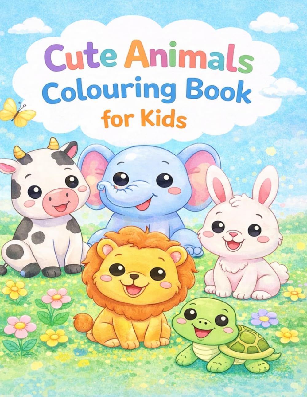Cute Farm Animals Colouring Book For Kids: Fun and Easy Pages for Kids