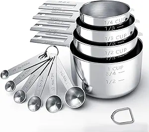 TILUCK Stainless Steel Measuring Cups & Spoons Set, Cups and Spoons,Kitchen Gadgets for Cooking & Baking (10)