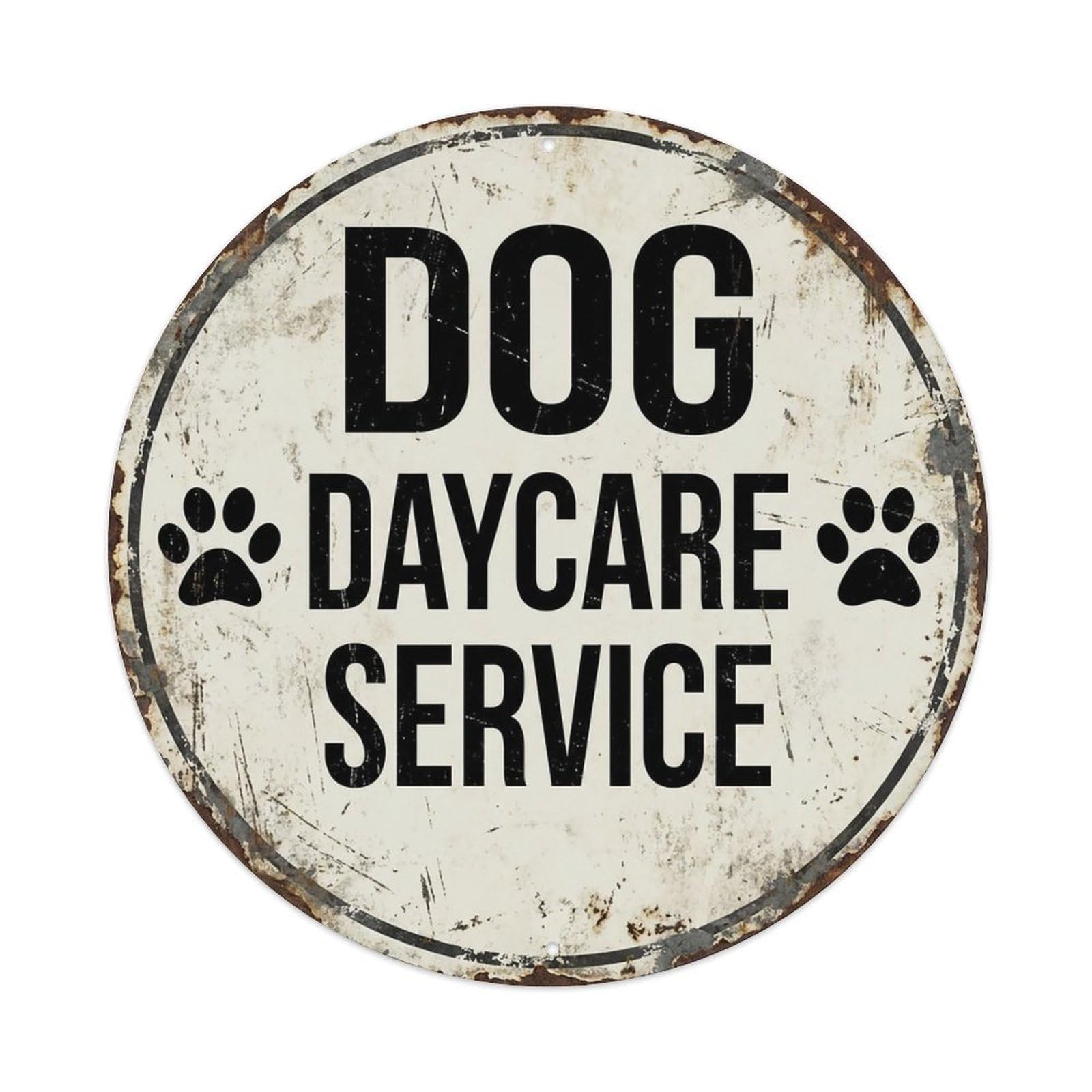 Vintage Dog Daycare Service Decor Vintage Metal Tin Sign Plaque Wall Decor for Cafe, Club Bar, Office, Garden Metal Poster 8x8Inch