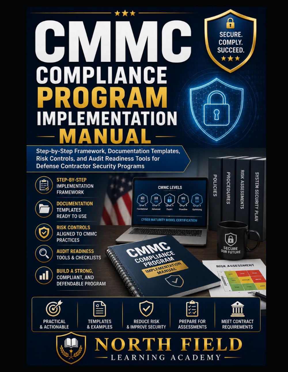 CMMC COMPLIANCE PROGRAM IMPLEMENTATION MANUAL: Step-by-Step Framework, Documentation Templates, Risk Controls, and Audit Readiness Tools for Defense Contractor Security Programs
