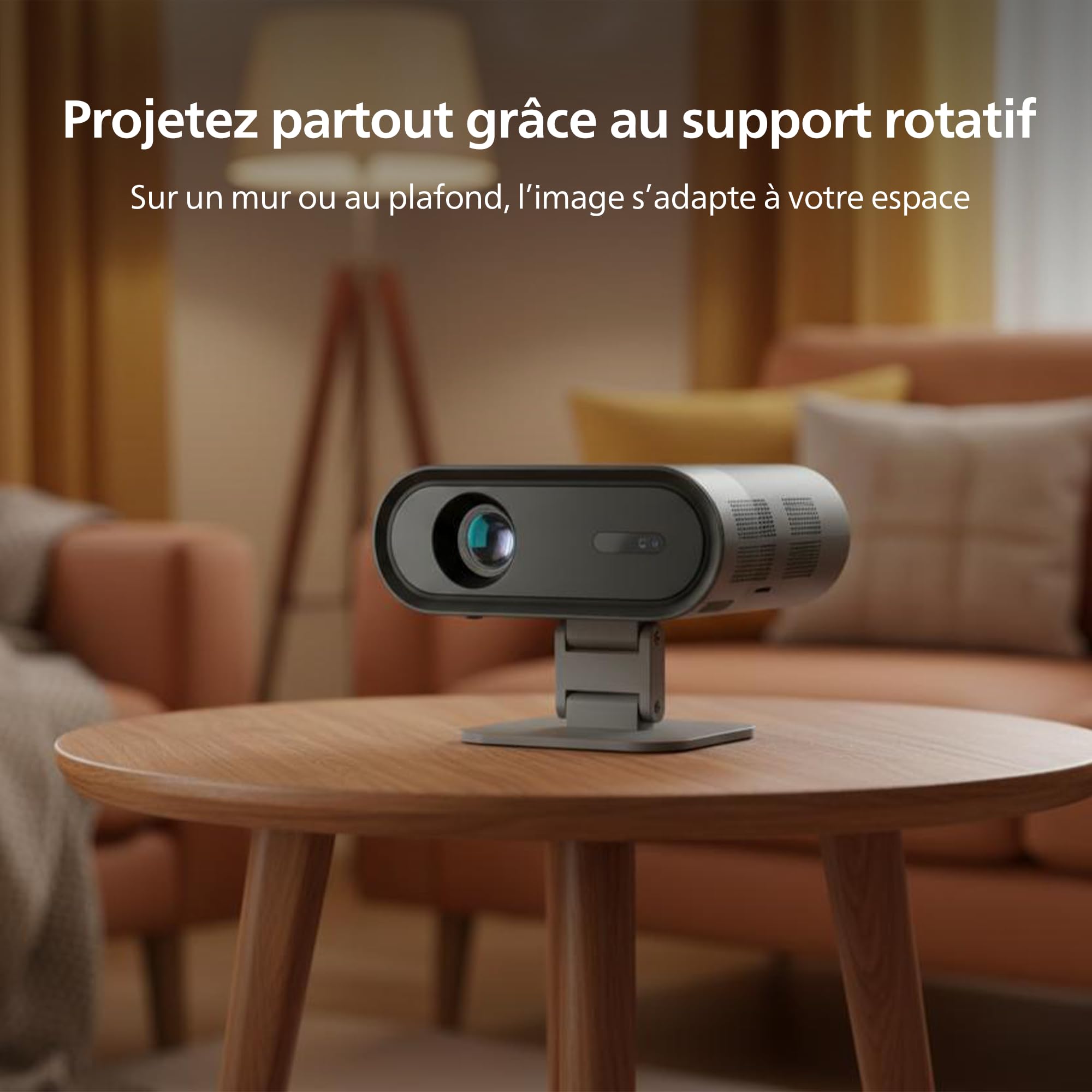 Philips, Neopix 160 Smart, Vidéoprojecteur Home cinéma, Full HD 1920 x 1080p, 250 Lumens Ainsi, Google TV, Source Lumineuse LED, Support Rotatif, Wi-FI 6, Son Stéréo 2x5 Watts, Noir.