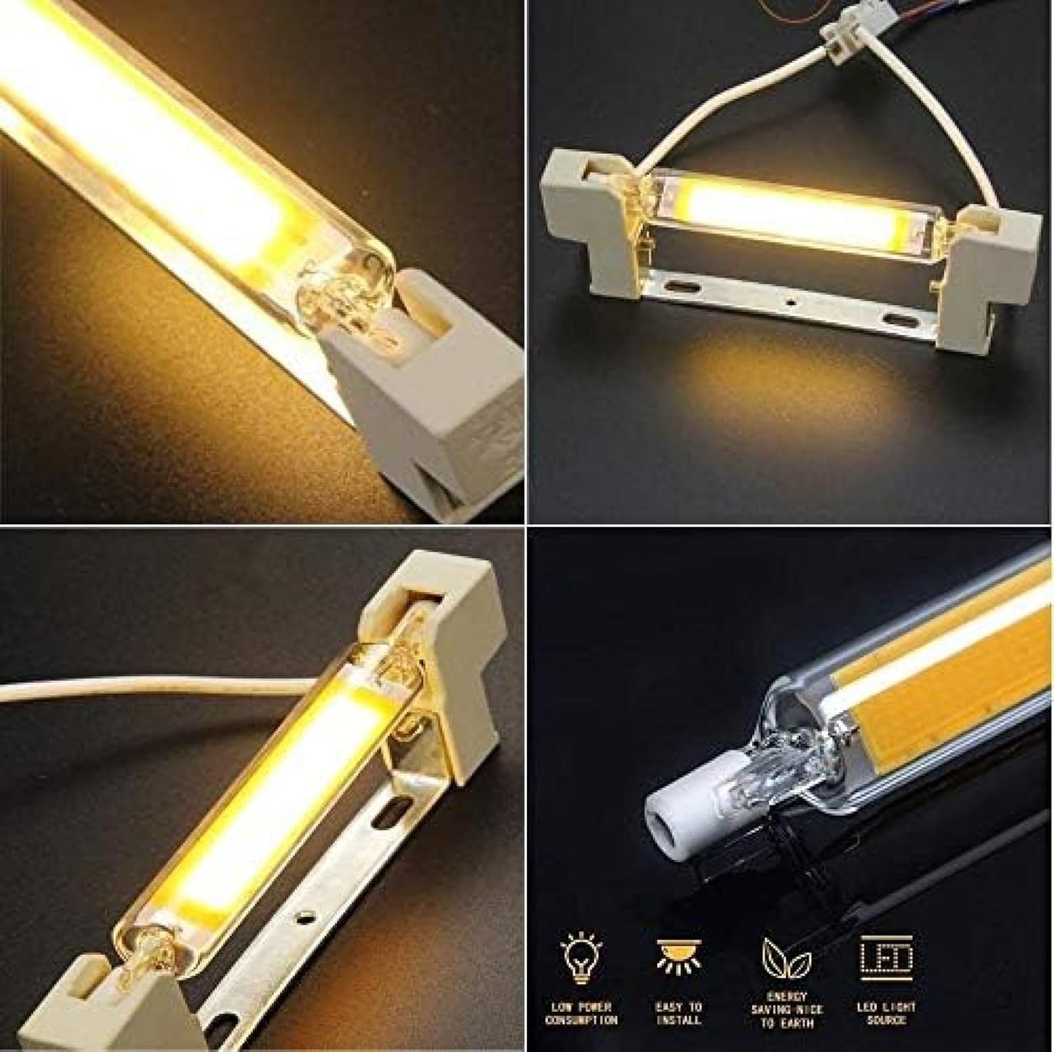 Liniowe żarówki Halogenowe 3 Sztuk Mini Szklana Rurka ściemnialna R7s Led Light 15w 78mm 30w 40w 118mm Cob Lamp 220v J118 J78 Żarówka Idealna Wymiana Halogenu, Cool White, 118MM 30W Not dimmable