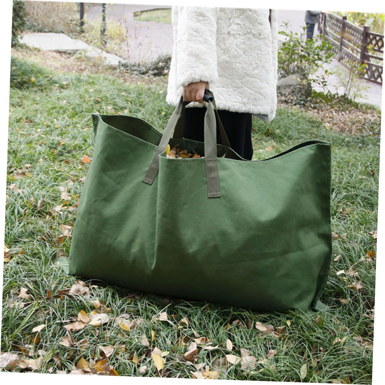 MERRYHAPY Garden Leaf Waste Bag Handles Portable Trash Can for Gardening and Home Use