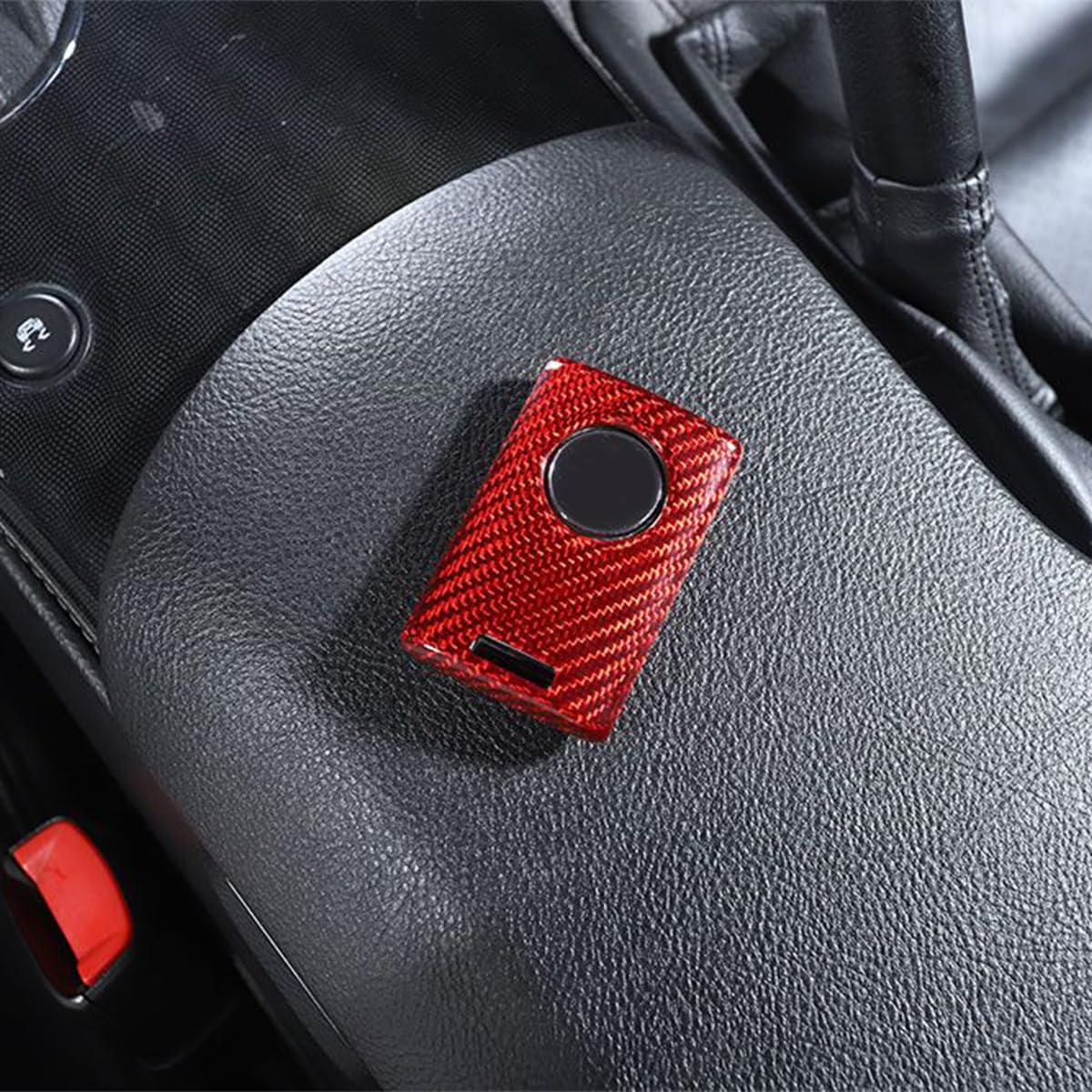 Smart Remote Key Fob Shell Compatible with Chevrolet Corvette C6 C7 Key Fob Case Cover,Car Remote Control Key (100% Real Carbon Fiber-Red)