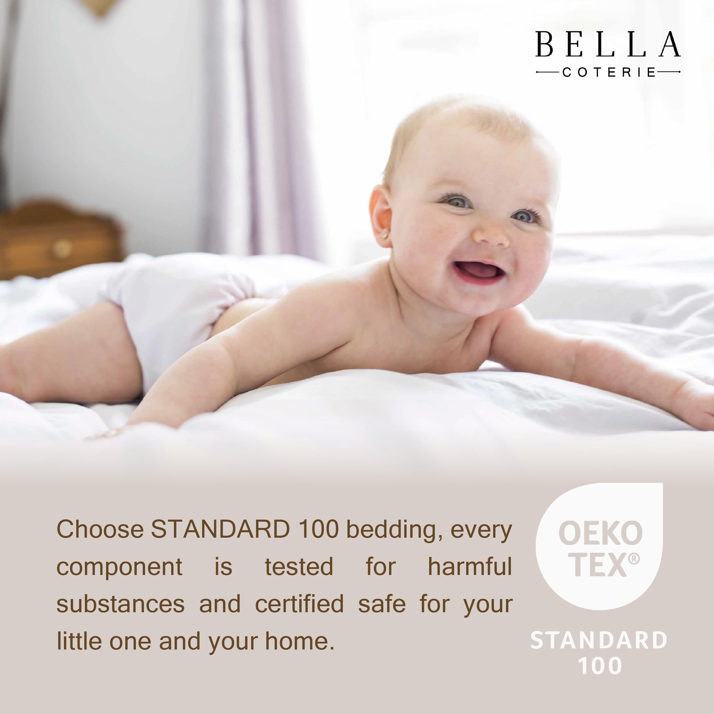 Bella Coterie - Lenzuolo di lusso per culla in bambù, coltivato biologicamente, ultra morbido, rinfrescante per un sonno migliore, lenzuolo con angoli profondi per culla e materasso per bambini,