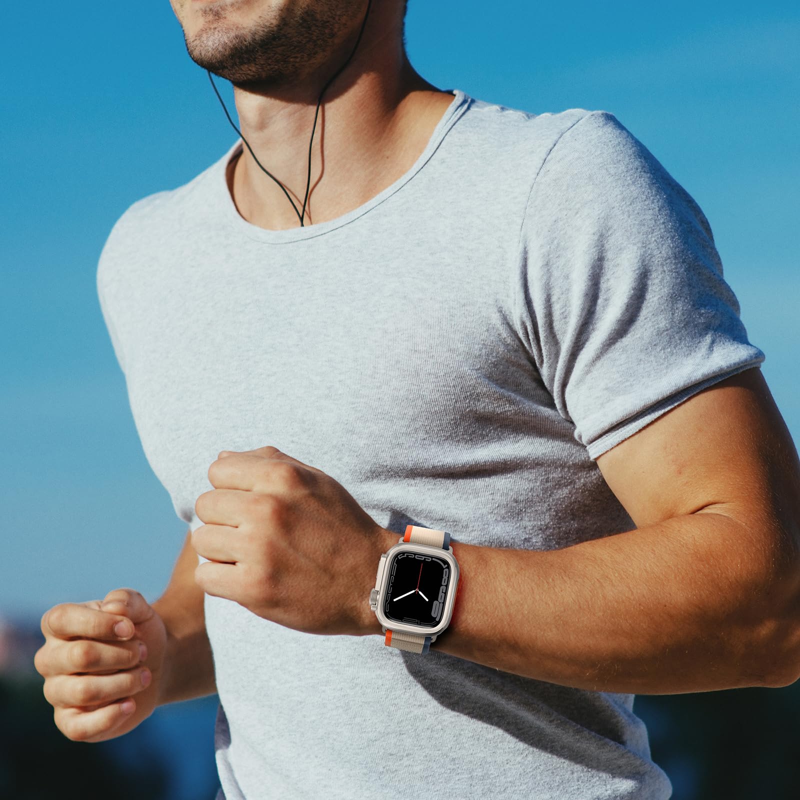 Amizee 2 w 1 metalowa obudowa, kompatybilna z Apple Watch Series 9/8/7 45mm, twarda PC, odporna na zarysowania, metalowa rama z tylną pokrywą, etui ochronne do iWatch 45mm, tytanowa