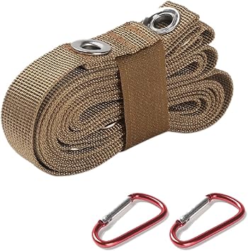 Amazon Triwonder タープ延長ベルト ワンタッチ コネクションテープ キャンプ テント テープロープ 物干しロープ ロープハンガー カラビナ付き Triwonder ロープ 張り綱