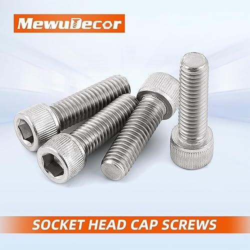 Miniatura 3 de Tornillos métricos de cabeza hueca M6-0.039 x 0.630 in, unidad de enchufe Allen, acero inoxidable 18-8 (304), rosca completa, acabado brillante,