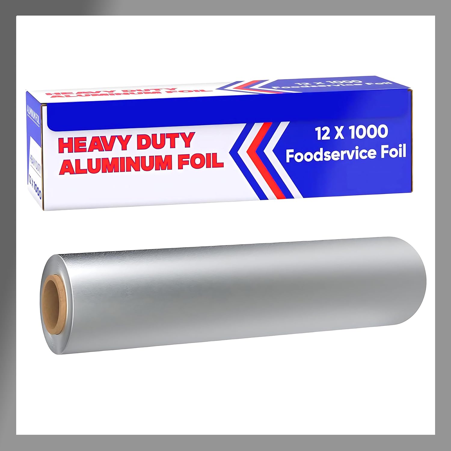 Aluminum Foil Wrap Roll 12 in x 1000 ft Heavy Duty Commercial and Home Use for Food, BBQ, Grilling, Cooking, Baking, Roasting, Party (12 in x 1000 ft, 1 Pack)