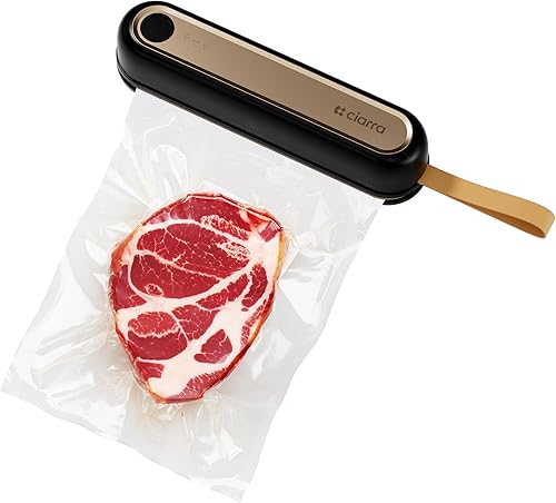 CIARRA Máquina selladora al vacío portátil para conservación de alimentos y frescos, sellador al vacío de alimentos inalámbrico con 3 modos,