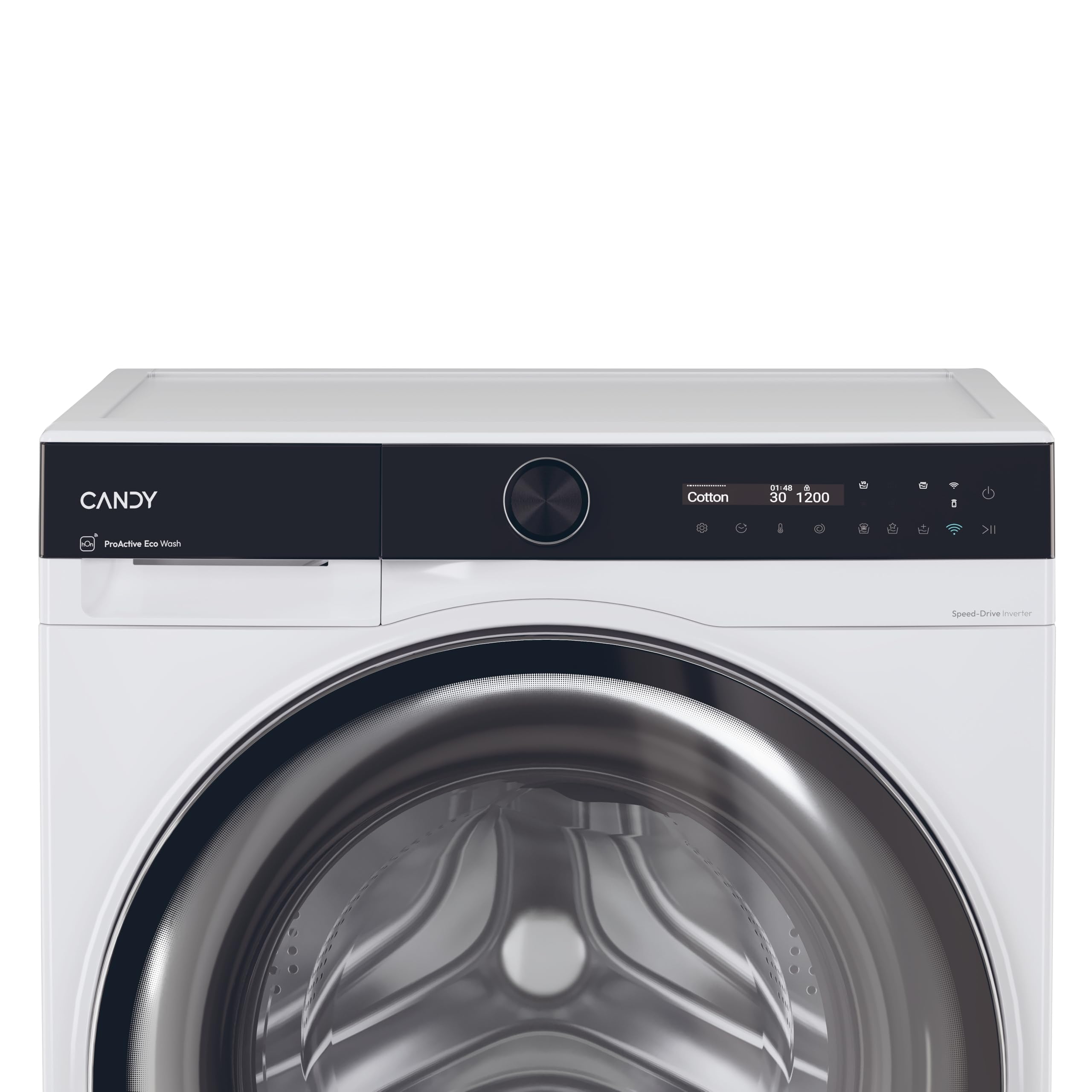 Candy ProWash 700 Waschmaschine 8 kg, freistehend, Frontlader, Klasse A-10%, 1400 Umdrehungen, 16 Programme, angeschlossen, Startvorschaltfunktion, HxBxT 85 x 60 x 49 cm, Weiß - BS 48SB6-S