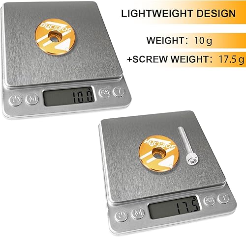 Miniatura 4 de BUCKLOS Tapa superior para auriculares de bicicleta y tuerca de estrella, aleación de aluminiofibra de carbono para vástagos de manillar de