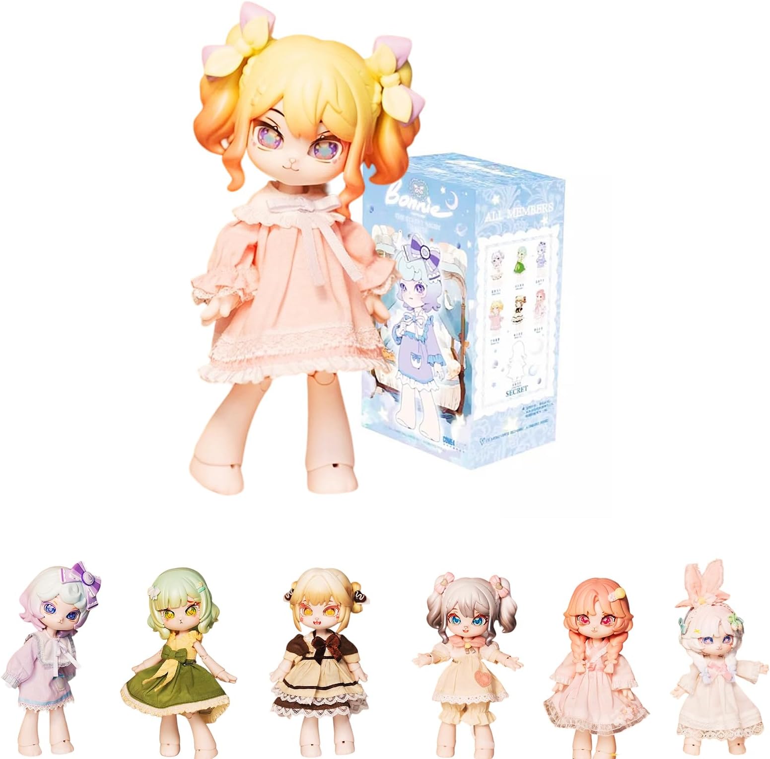 GNATAPIAY 1/12 BJD Dolls Blind Box for Girls Surprise Gifts,Kawaii Multiple Styles BJD Dolls Series Collectable Action Figure Posable Dress Up BJD Doll (1*Lolita Series)