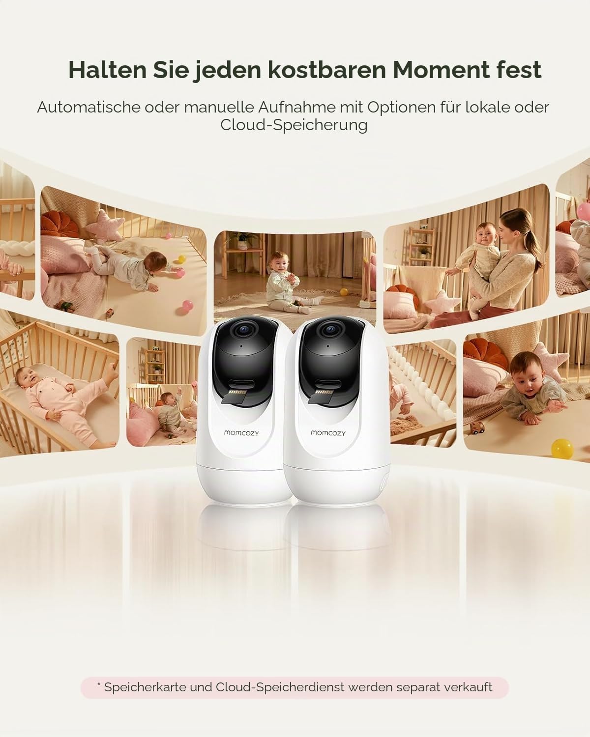 Momcozy BM04 babyphone mit 2 Kamera, 5 Zoll Smart WLAN Baby Monitor