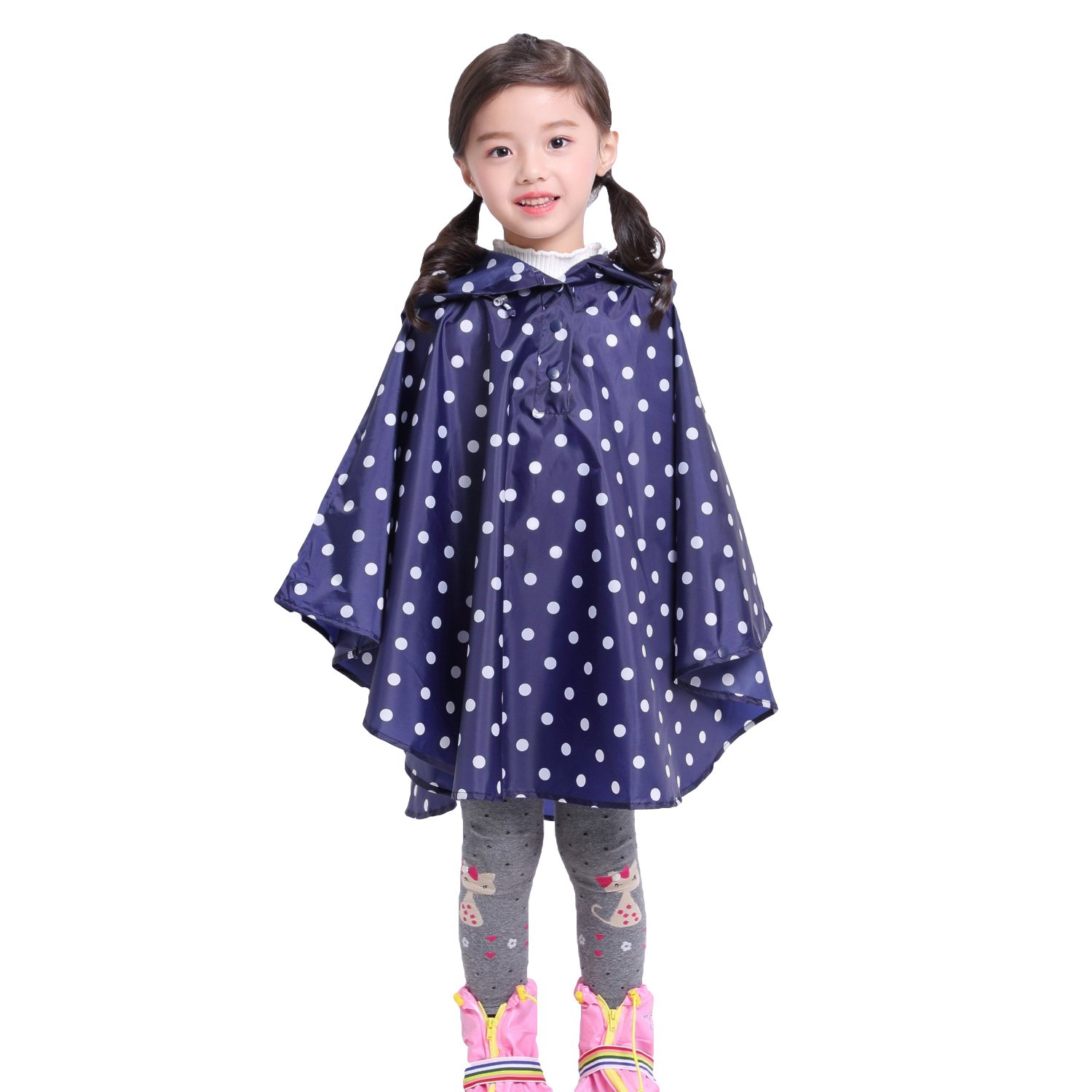 Bambini Impermeabile Giacca da Pioggia Poncho da Pioggia Bambina Incappucciato Riutilizzabile Cappotto di Pioggia Bello come Materiale e ha la Sua Sacca 1-12 anni