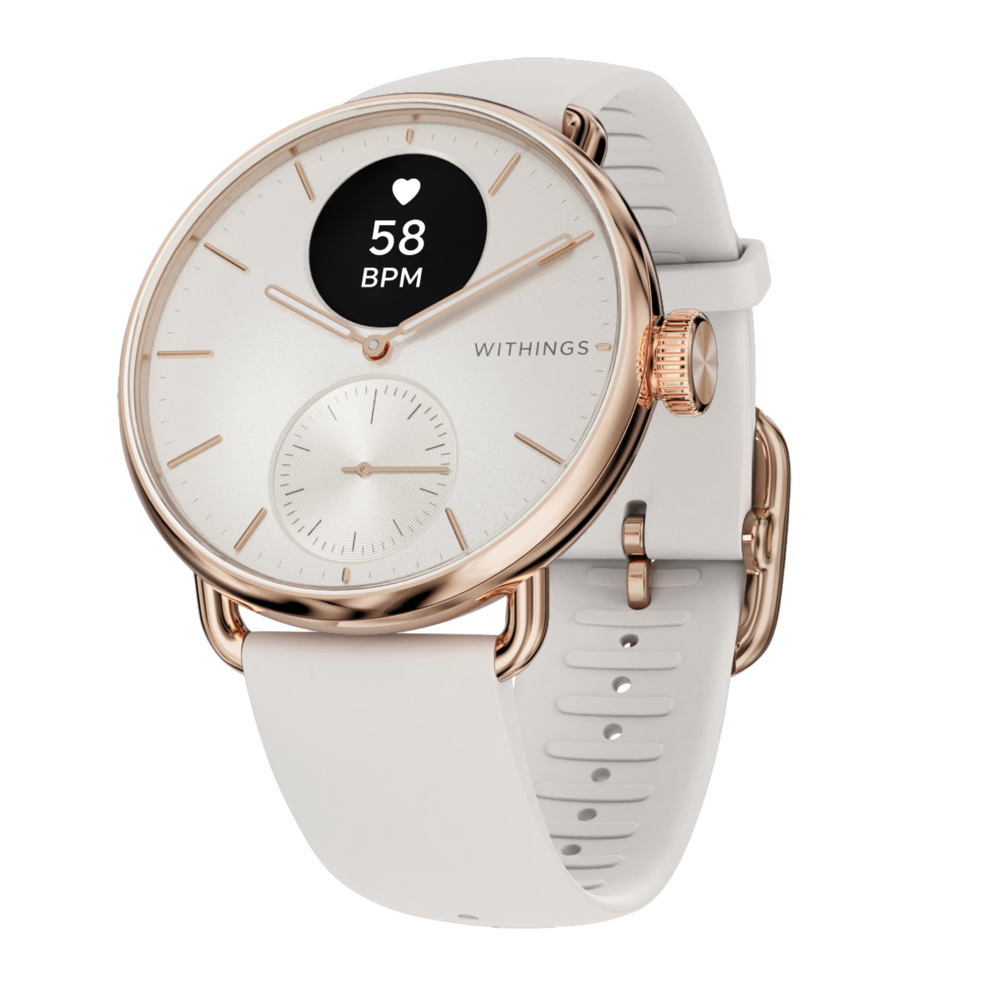 Withings ScanWatch 2 Heart Health Hybrydowy smartwatch dla mężczyzn i kobiet, EKG, SPO2, monitorowanie temperatury, śledzenie snu, zdrowie układu oddechowego, śledzenie cyklu, czas życia