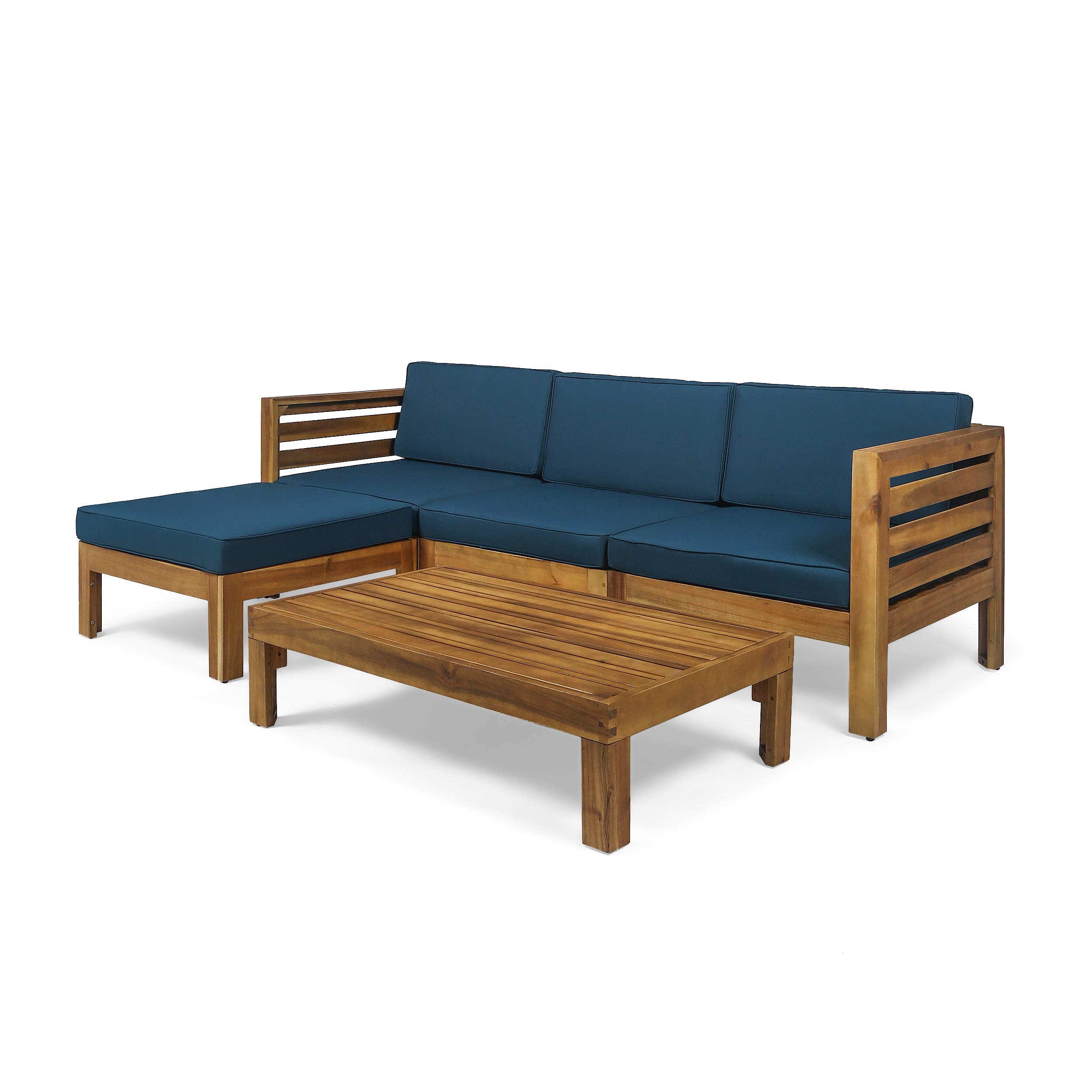 Christopher Knight Home Alice Outdoor 5 Piece Acacia Wood Sofa Set